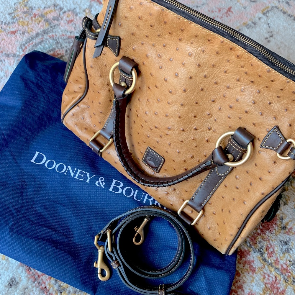Dooney and Bourke Leather Ostrich Embossed Satchel